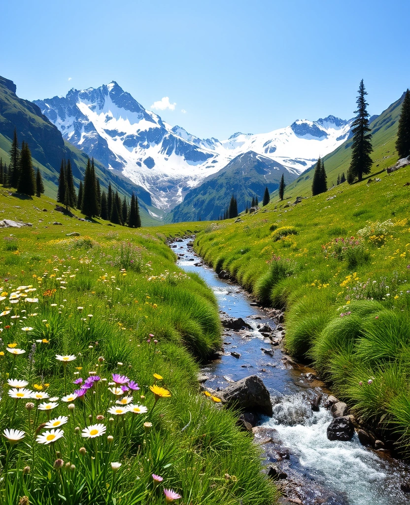 Pristine alpine meadow representing GIPFEL commitment to preserving mountain environments